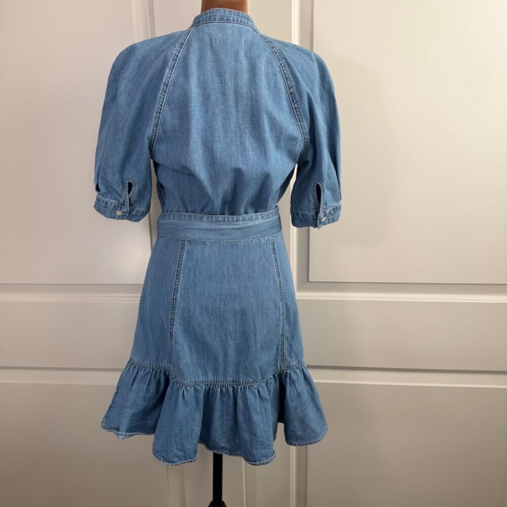 Veronica Beard Kanika Belted Denim Minidress in Iceberg - Small - Picture 13 of 16